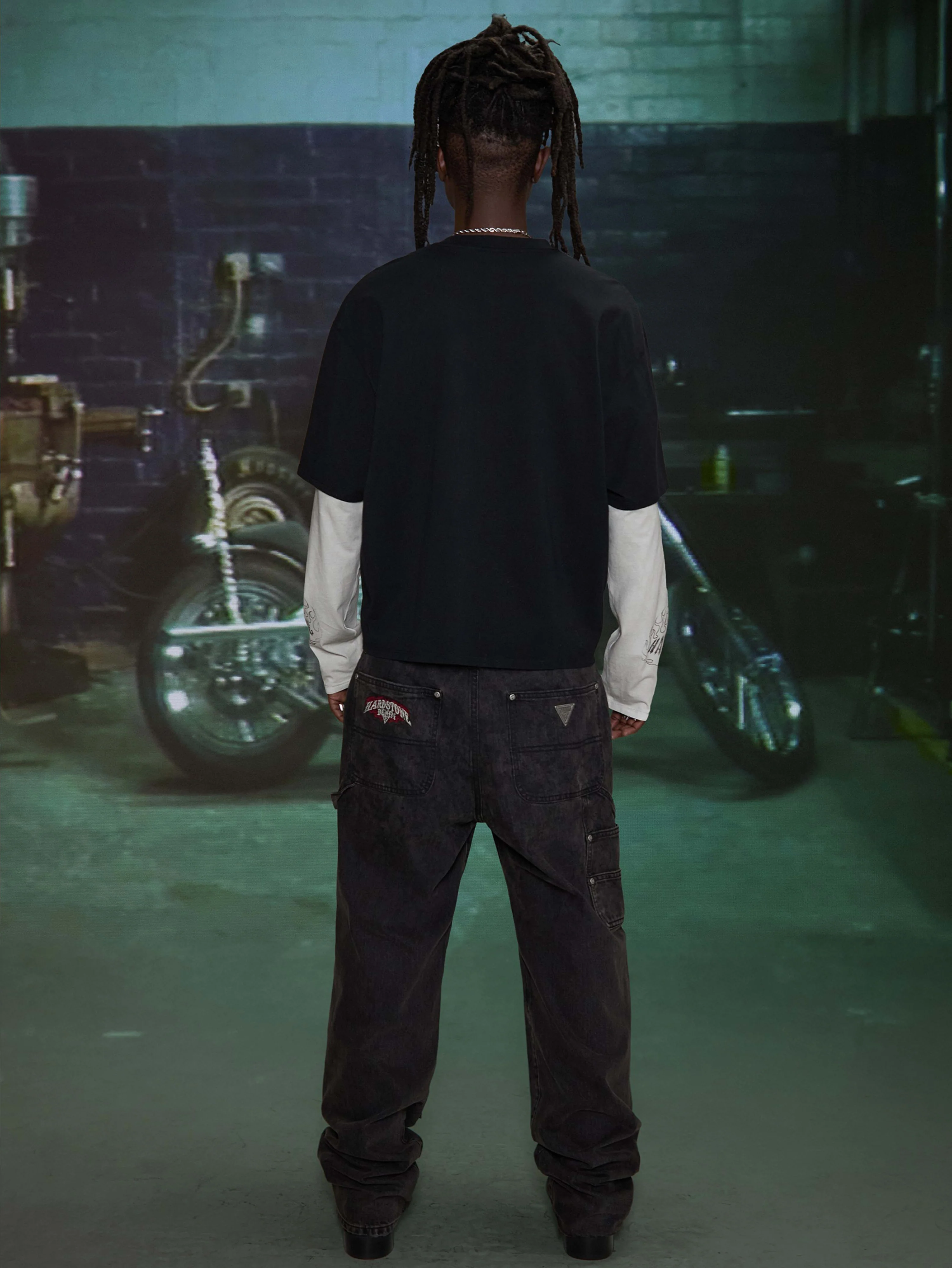 HARDSTONE LAYERED LS TEE (BLACK) - Image 4