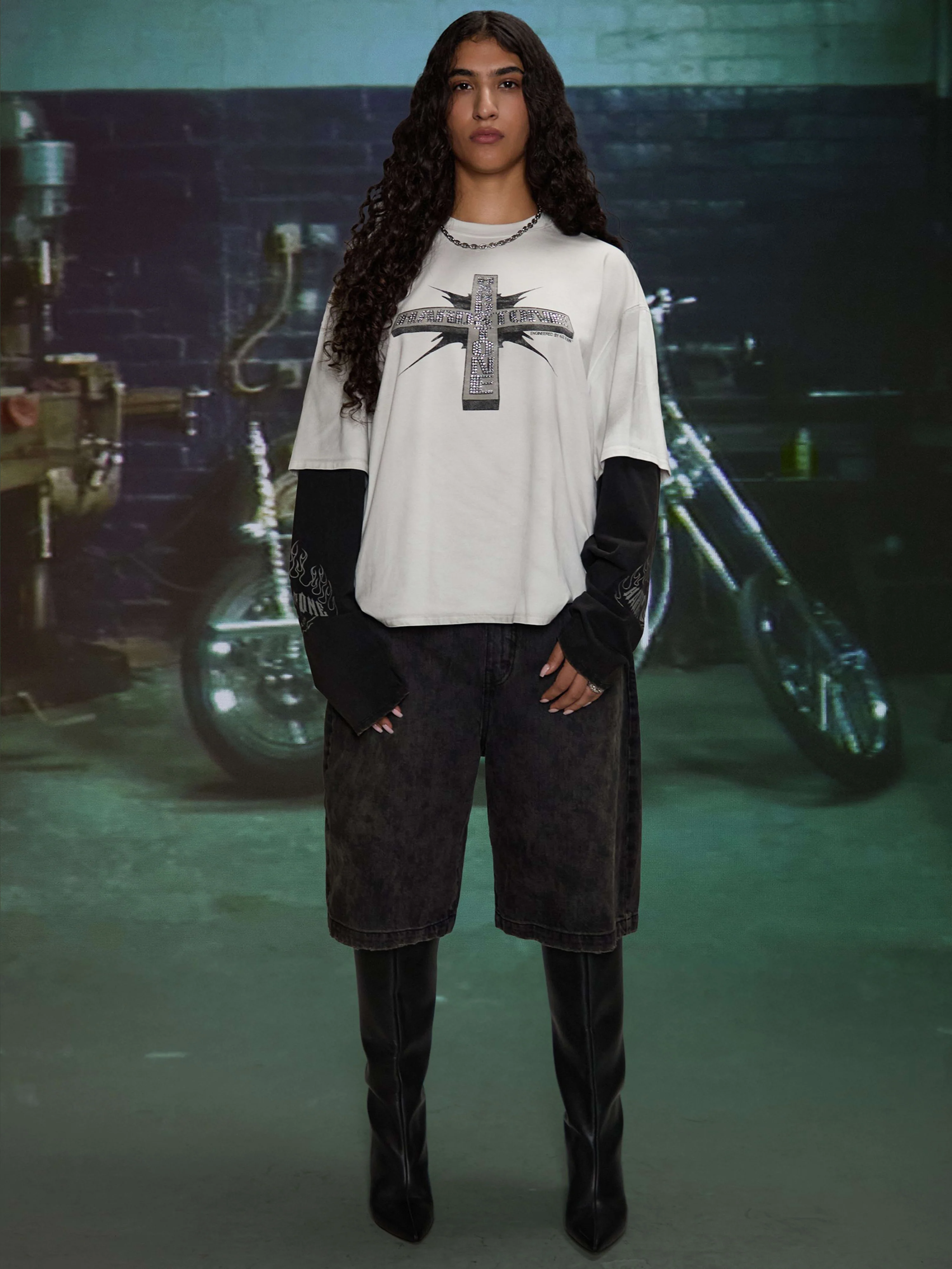 HARDSTONE LAYERED LS TEE (WHITE) - Image 5