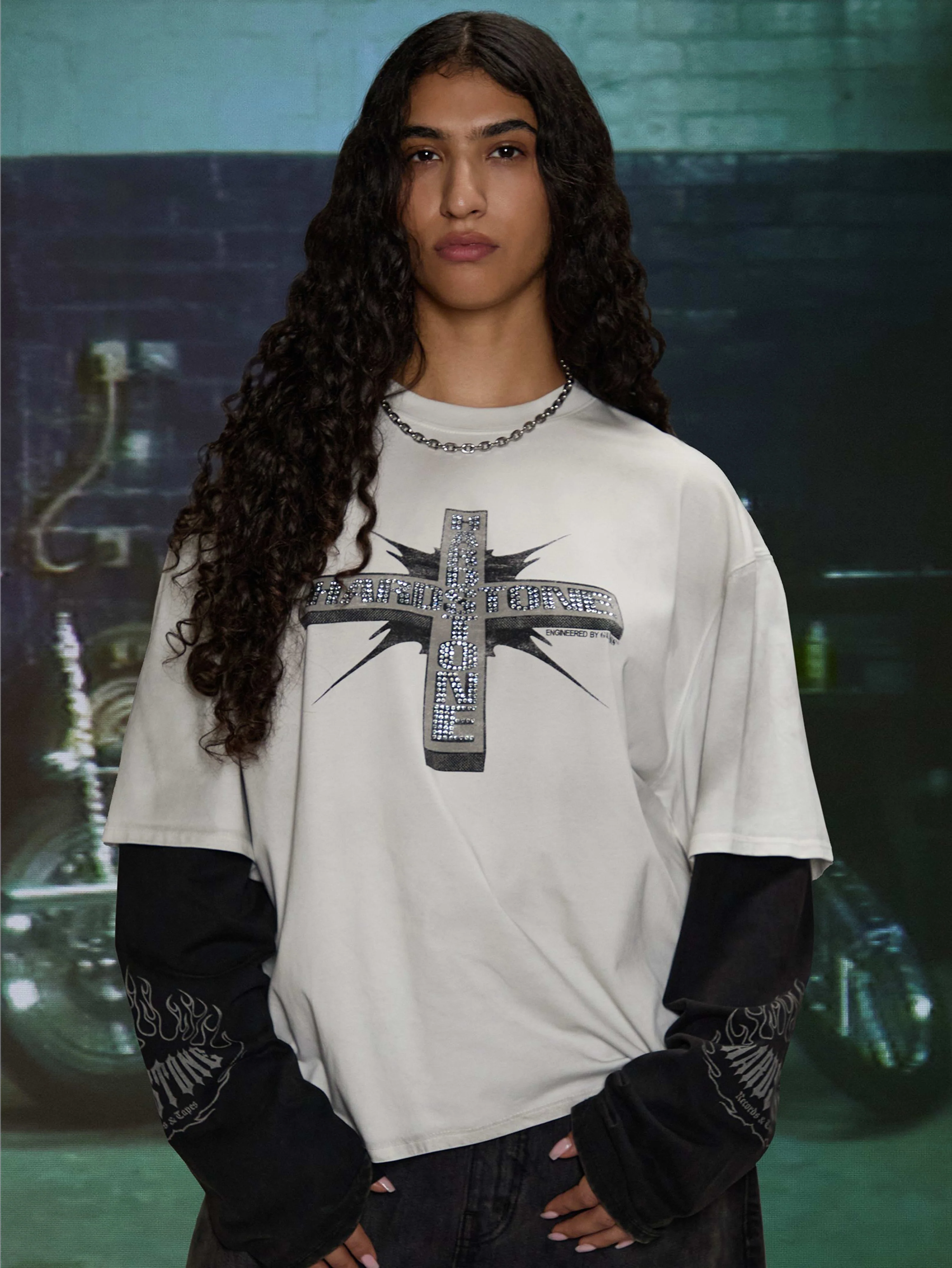 HARDSTONE LAYERED LS TEE (WHITE) - Image 6